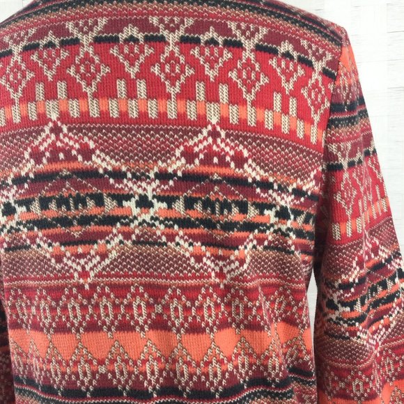 Lucky Brand Long Sleeved Red Pattern Tee, Large - Picture 4 of 5